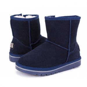 Угги синие замшевые